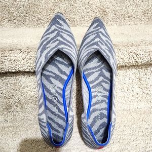 Rothy's The Point Gray Zebra Flats